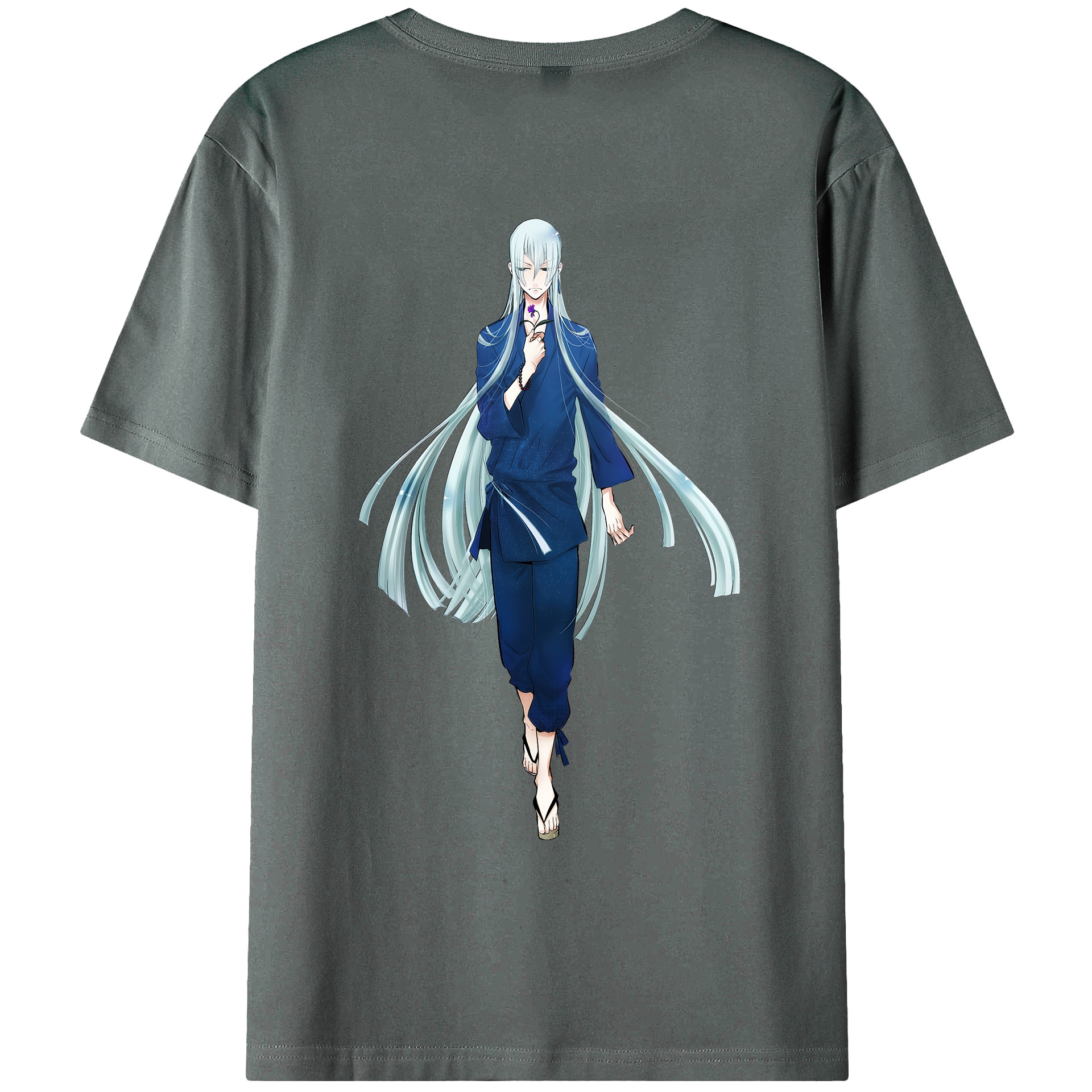 （画像用） 刀剣乱舞 Touken Ranbu 綿100％ メンズ半袖Tシャツ（バックプリント） 通気性